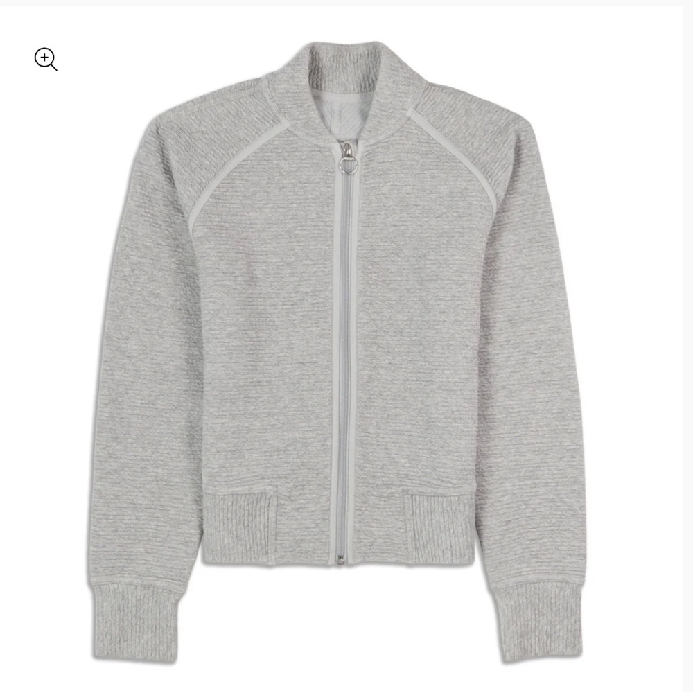 Lululemon On Repeat Bomber Jacket. Light Grey. Size 6, like new!